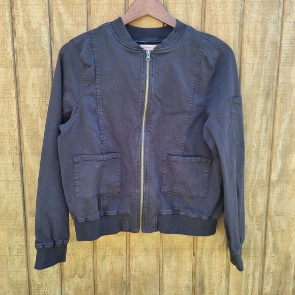 Fresh Produce Black Priya Bomber Full Zip Jacket Womens Size S - Picture 1 of 10